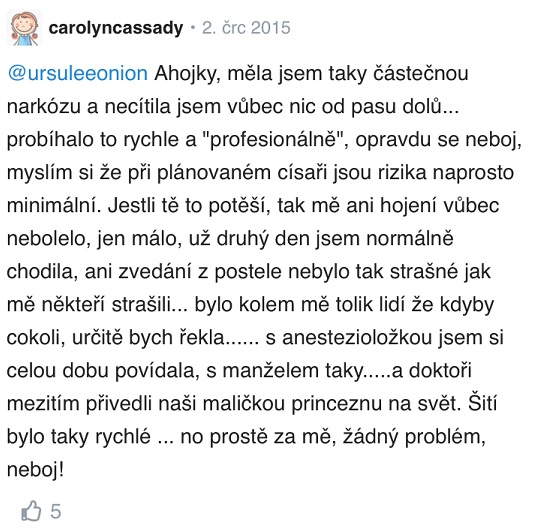 Císařský řez zkušenosti Modrykonik