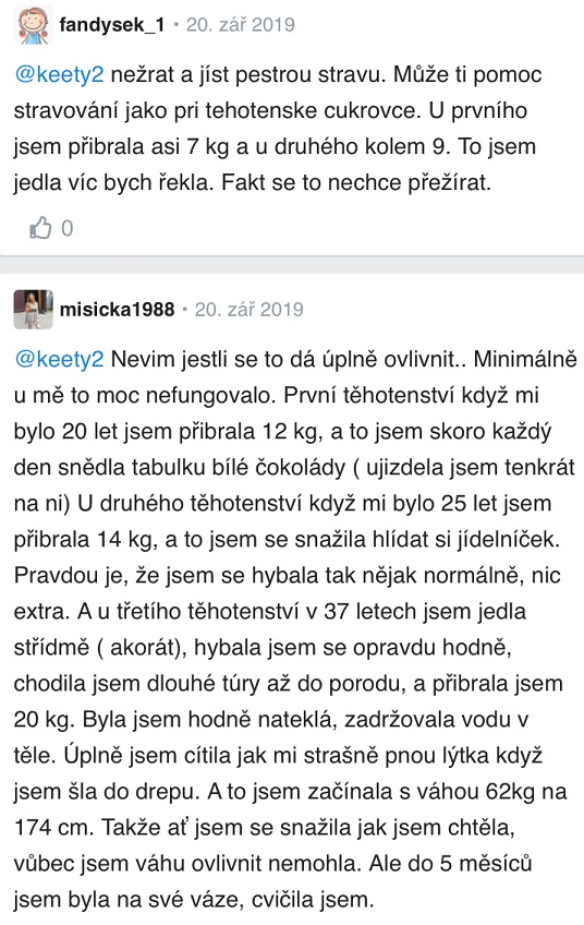 Jak nepřibrat v těhotenství? zkušenosti Modrykonik